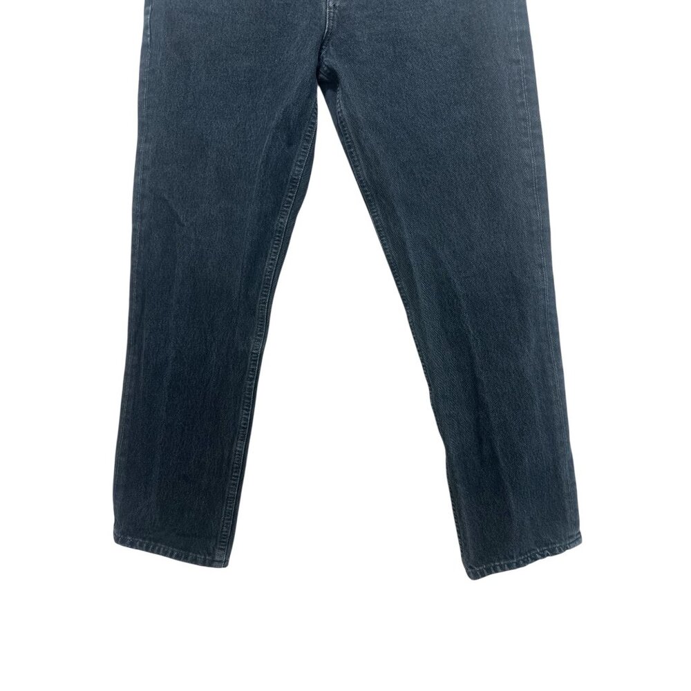 Agolde High Rise Straigt Leg Jeans Womens 28 Black Dark  Wash Button Fly Ankle - Picture 9 of 16
